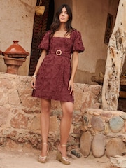 Love & Roses Tufted Palm Mini Dress - Εικόνα 2 από 4