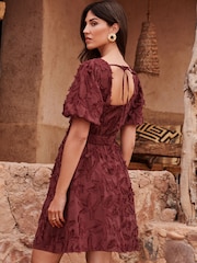 Love & Roses Tufted Palm Mini Dress - Εικόνα 3 από 4