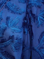 Love & Roses Cobalt Blue Tufted Palm Playsuit - Image 5 of 5