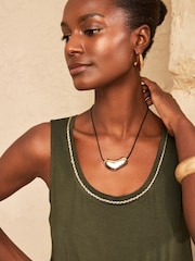 Love & Roses Khaki Green Cuffed Leg Belted Jersey Jumpsuit - Image 2 of 4