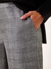 Roman Grey Check Print Tie Front Wide Leg Trousers - Image 3 of 5