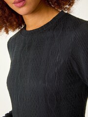 Roman Black Cable Knit Textured Dress - Image 5 of 5