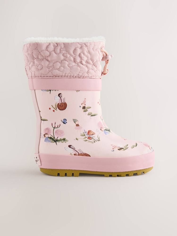 Pink Fairy Thinsulate Lined Cuff Wellies - Image 2 of 6 Pink Fairy Thinsulate Lined Cuff Wellies - Image 2 of 6