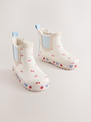 Cream/Red Cherry Chelsea Wellies - Image 1 of 5