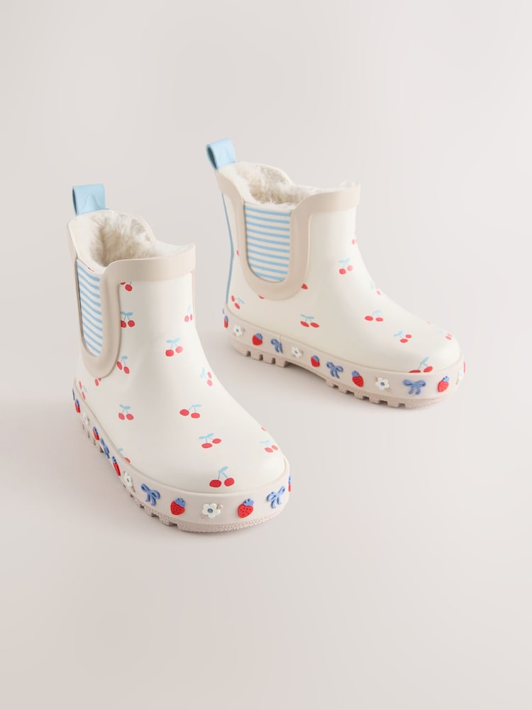 Cream/Red Cherry Chelsea Wellies - Image 1 of 5