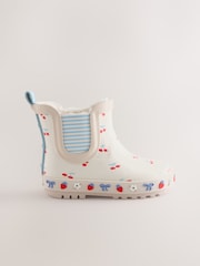 Cream/Red Cherry Chelsea Wellies - Image 2 of 5