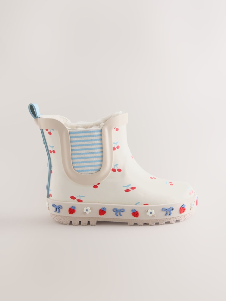 Cream/Red Cherry Chelsea Wellies - Image 2 of 5