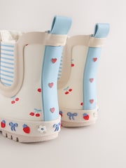 Cream/Red Cherry Chelsea Wellies - Image 3 of 5