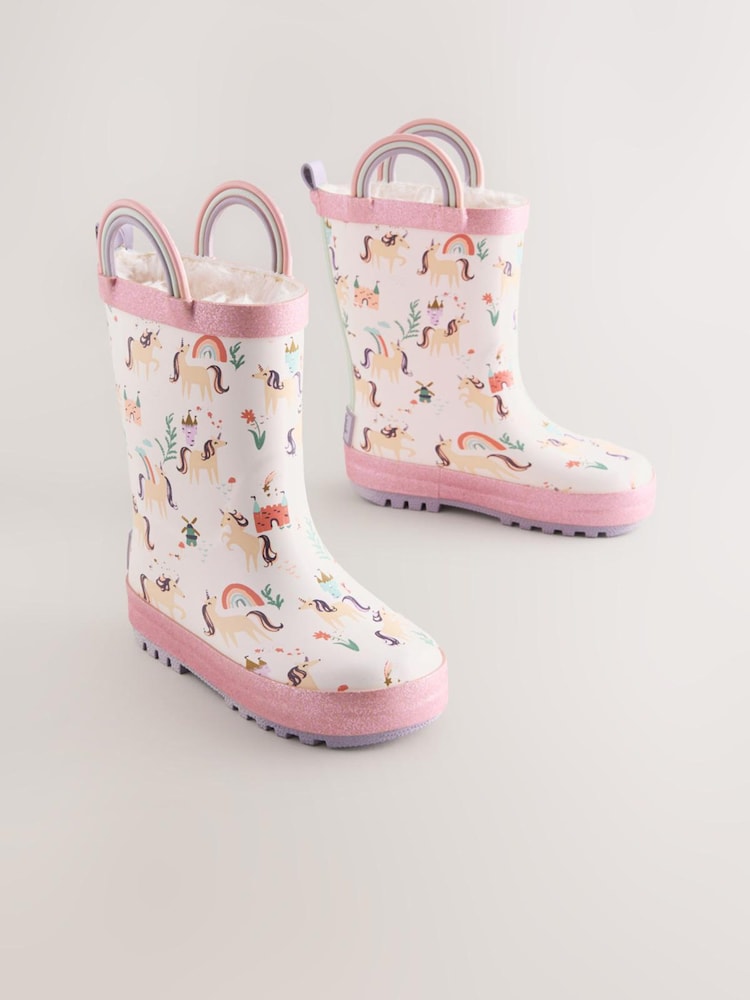Pink Unicorn Handle Wellies - Image 1 of 5 Pink Unicorn Handle Wellies - Image 1 of 5