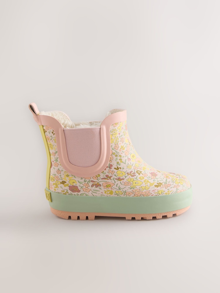 Sage Green Floral Chelsea Wellies - Image 2 of 5 Sage Green Floral Chelsea Wellies - Image 2 of 5