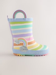 Multi Pastel Rainbow Handle Wellies - Image 2 of 5