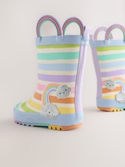 Multi Pastel Rainbow Handle Wellies - Image 3 of 5