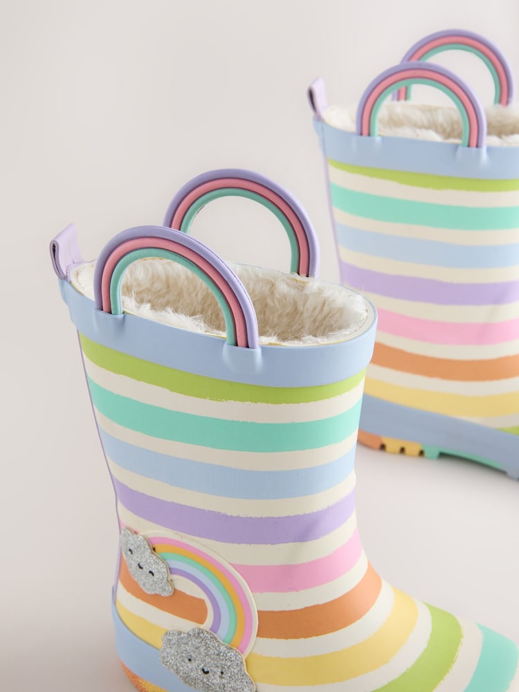 Multi Pastel Rainbow Handle Wellies - Image 5 of 5