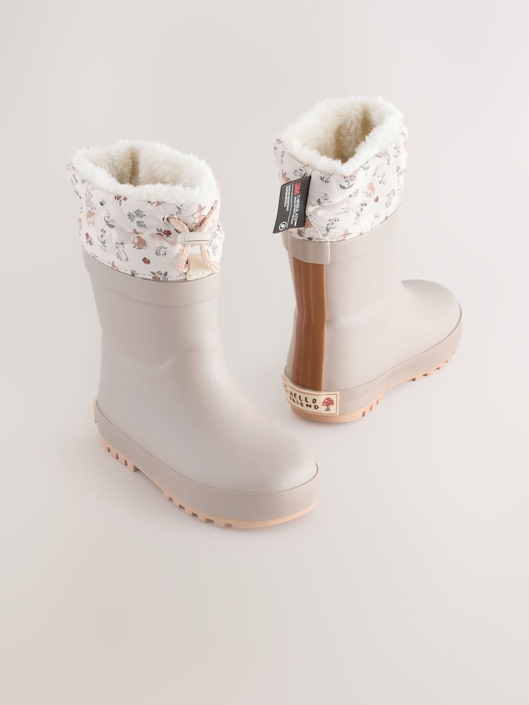 Mocha Brown Thinsulate Lined Cuff Wellies - Image 1 of 5 Mocha Brown Thinsulate Lined Cuff Wellies - Image 1 of 5