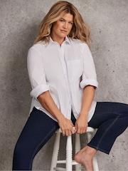 Live Unlimited White Poplin Button Detail Shirt - Image 10 of 11