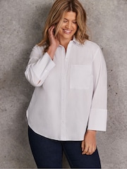 Live Unlimited White Poplin Button Detail Shirt - Image 7 of 11