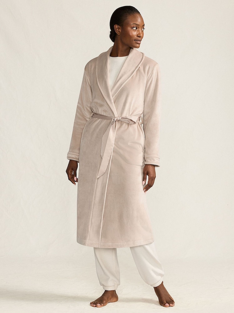 Lands' End Dusky Rose Velour Super Soft Dressing Gown - Image 1 of 4 Lands' End Dusky Rose Velour Super Soft Dressing Gown - Image 1 of 4