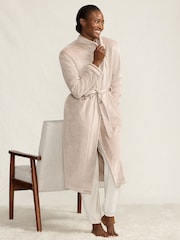 Lands' End Dusky Rose Velour Super Soft Dressing Gown - Image 3 of 4