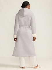 Lands' End Grey Waffle Borg Cosy Dressing Gown - Image 2 of 4