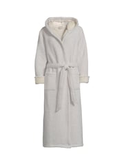 Lands' End Grey Waffle Borg Cosy Dressing Gown - Image 4 of 4