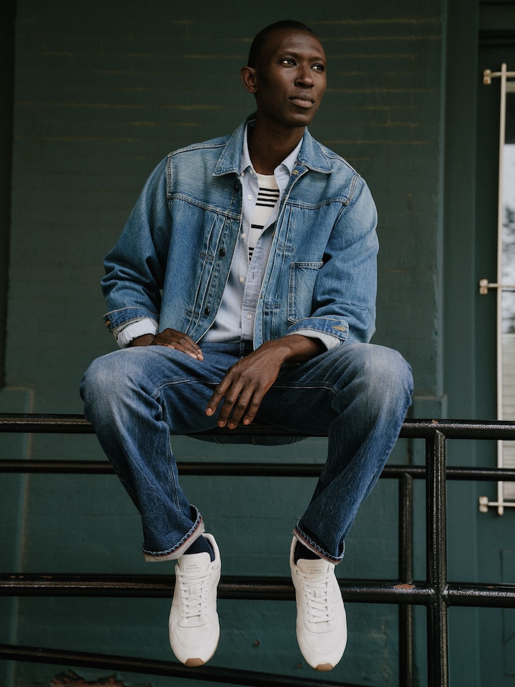 Tommy Hilfiger Blue Cinch Back Denim Trucker Jacket - Image 2 of 8