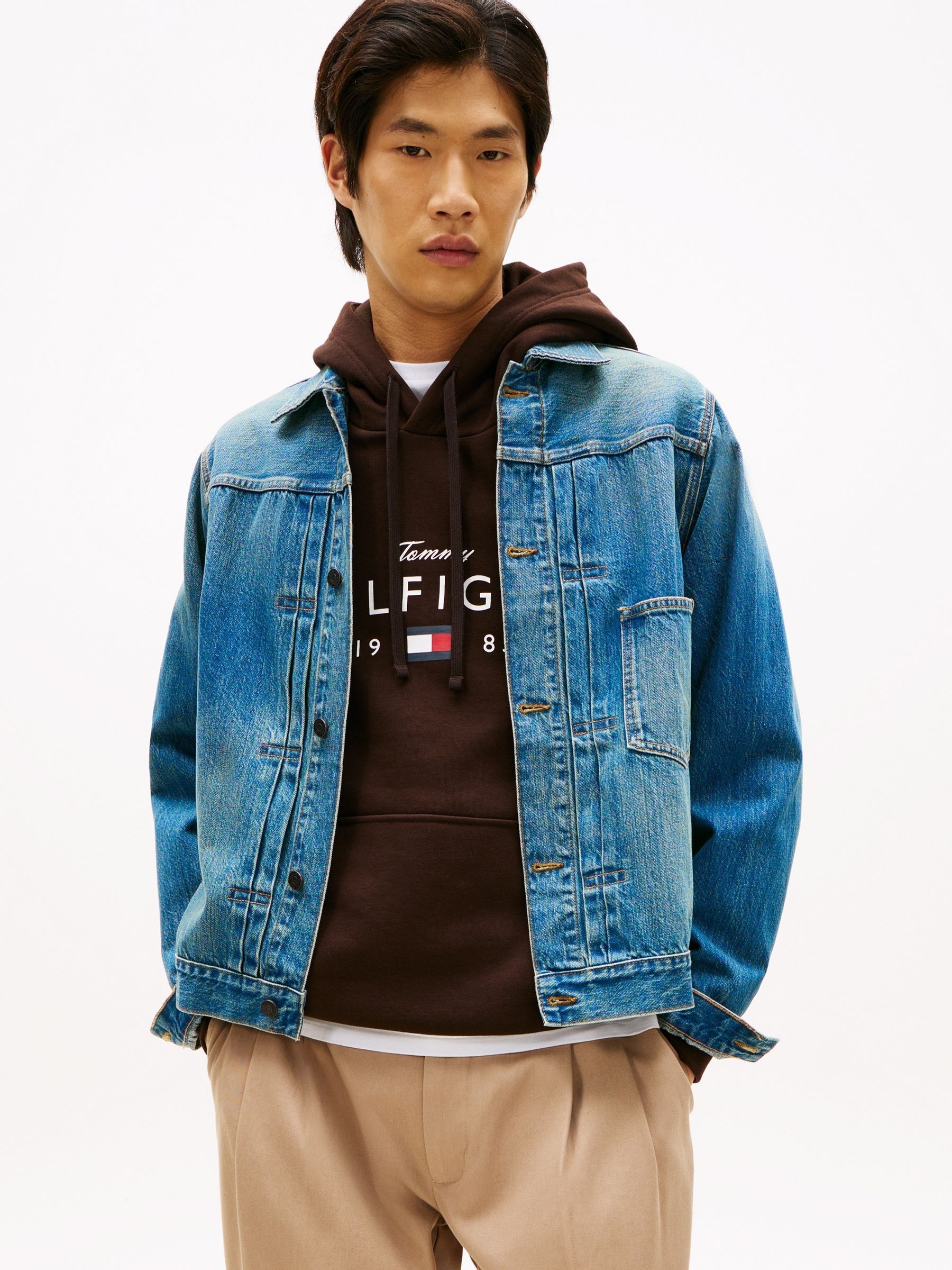 ジャケット・アウター Andequal checked over jacket blue Buy Tommy Hilfiger Blue Cinch Back Denim Trucker Jacket from Next USA