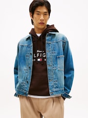 Tommy Hilfiger Blue Cinch Back Denim Trucker Jacket - Image 4 of 8