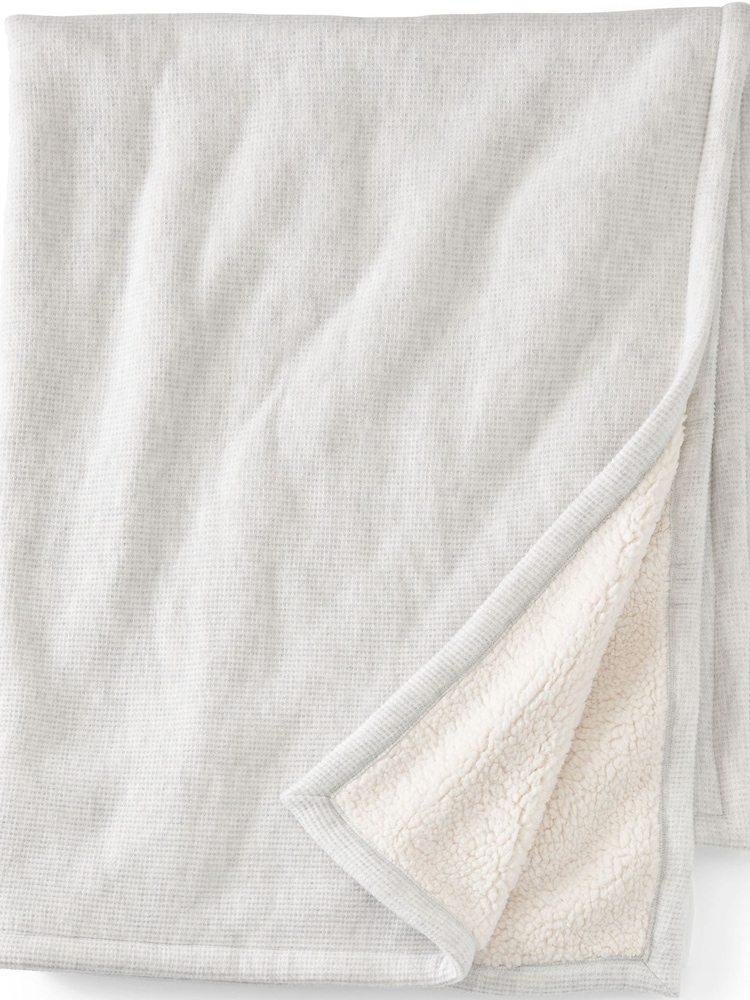 Lands' End Waffle Borg Lined Cosy Throw - Imagen 1 de 1