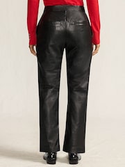 Lands' End Black Leather Trousers - Image 2 of 4