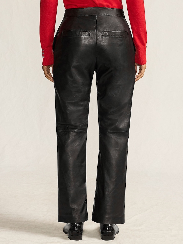Lands' End Black Leather Trousers - Image 2 of 4