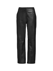 Lands' End Black Leather Trousers - Image 4 of 4