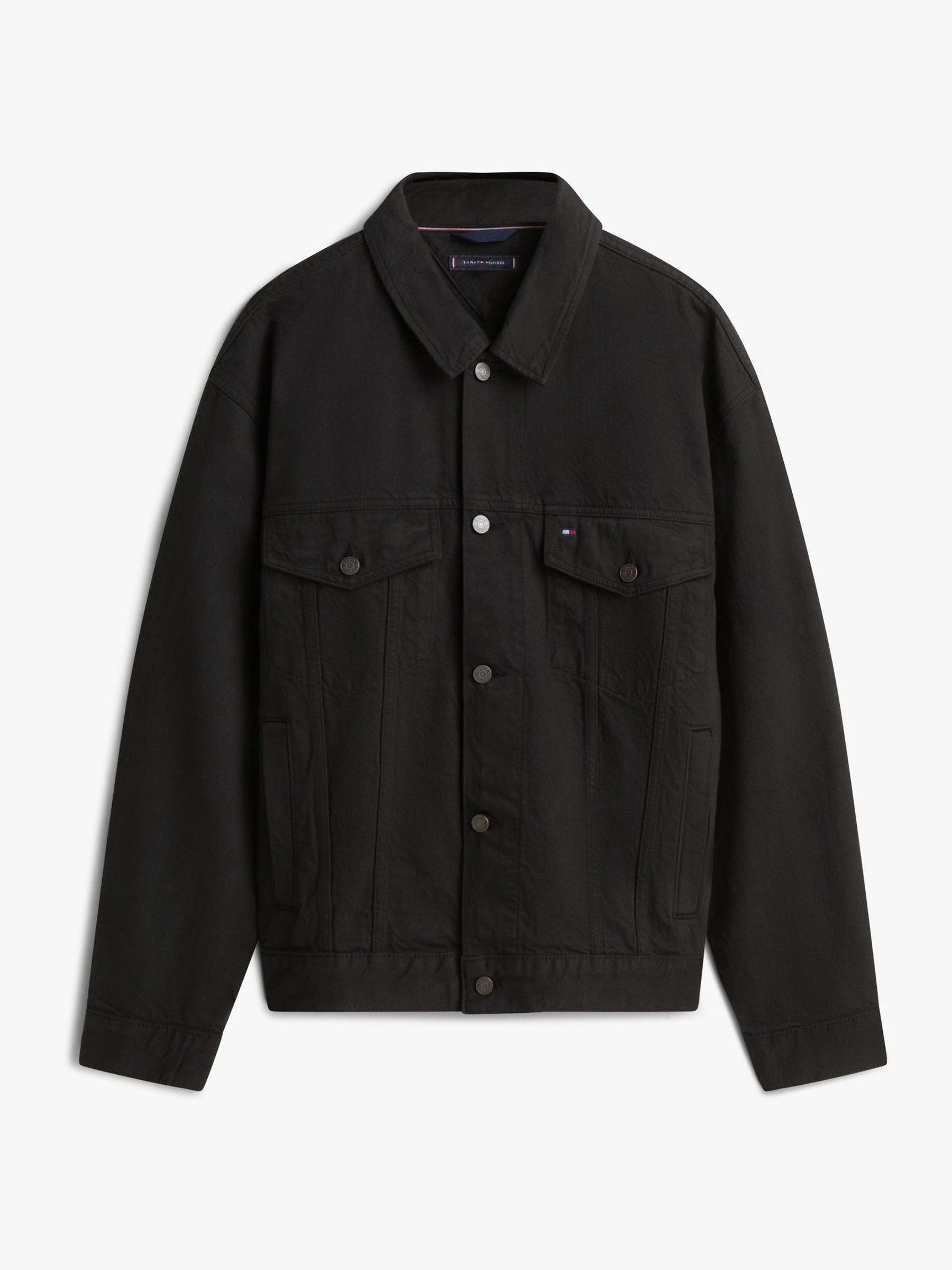 CoreFighterTropicalHell♠︎BlackDenimJacket Buy Tommy Hilfiger Black Relaxed Washed Denim Trucker Jacket from