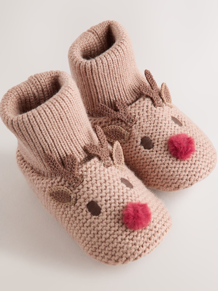 Brown Reindeer Baby Sock Top Boots (0-18mths) - Image 5 of 5 Brown Reindeer Baby Sock Top Boots (0-18mths) - Image 5 of 5