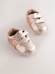 Bronze Metallic Baby Touch Fastening Trainers (0-24mths) - Image 1 of 5
