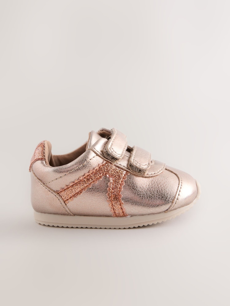 Bronze Metallic Baby Touch Fastening Trainers (0-24mths) - Image 2 of 5