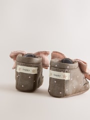 Chocolate Brown Polka Dot Baby Boots (0-18mths) - Image 4 of 5