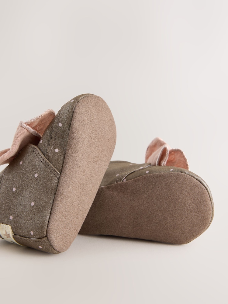 Chocolate Brown Polka Dot Baby Boots (0-18mths) - Image 5 of 5 Chocolate Brown Polka Dot Baby Boots (0-18mths) - Image 5 of 5