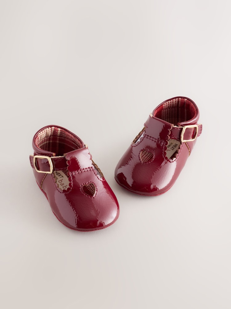 Burgundy Red Baby T-Bar Shoes (0-18mths) - Image 1 of 9