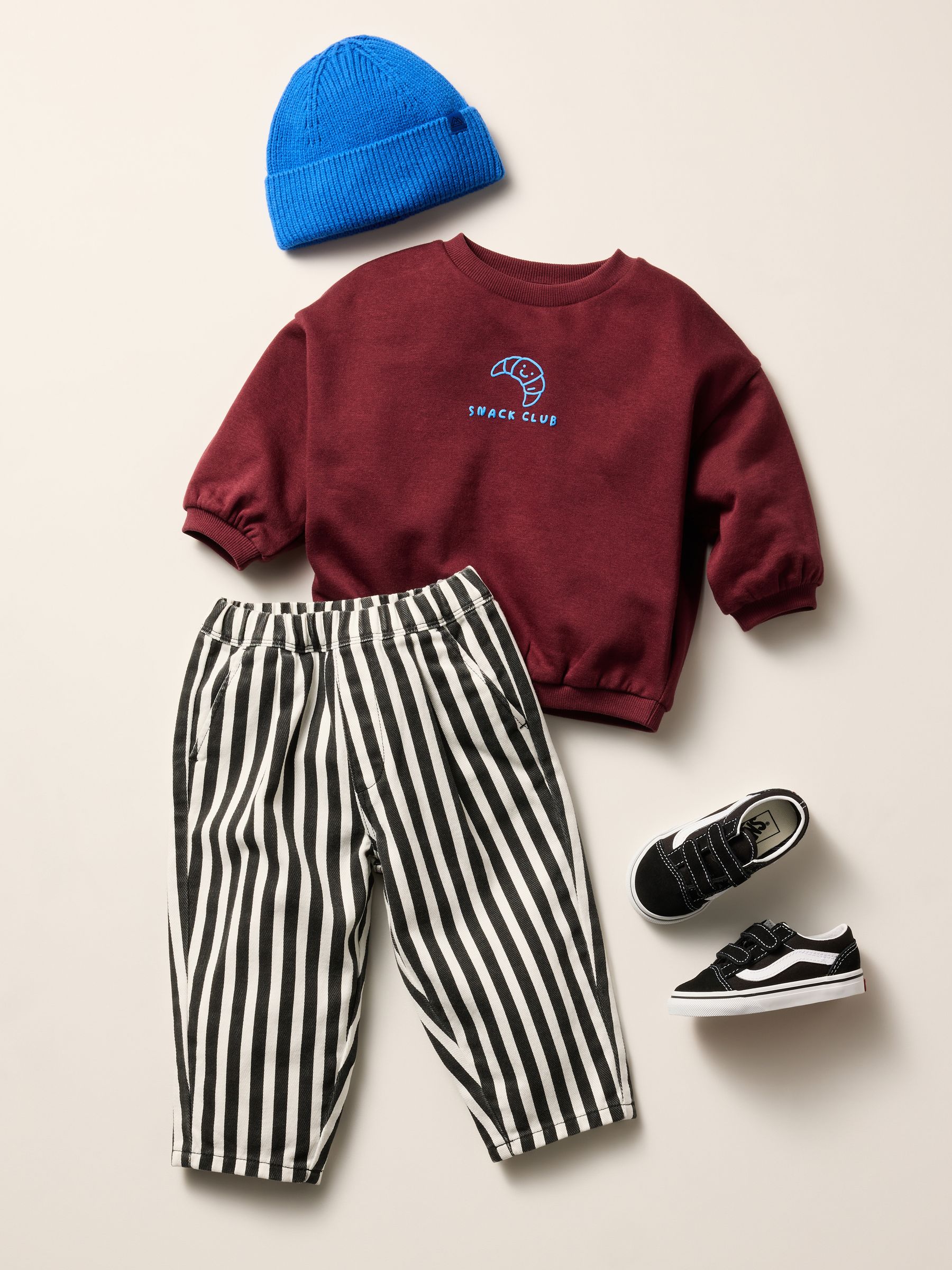 Buy Burgundy Red Snack Club Printed Crew Neck Sweat Top (3mths