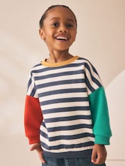 Hotch Potch Stripe Printed Crew Neck Sweat Top (3mths-7yrs) - Image 1 of 4