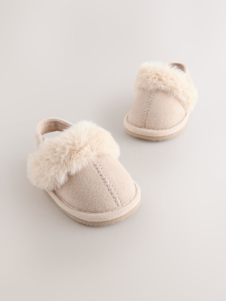 Tan/Brown Mule Slippers (0-24mths) - Image 1 of 5