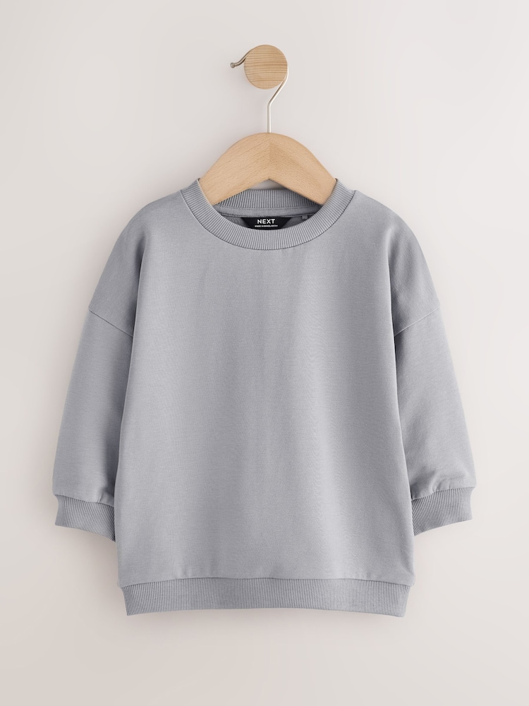 Black/Grey Plain Sweat Tops 3 Pack (3mths-7yrs) - Image 2 of 7