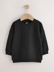 Black/Grey Plain Sweat Tops 3 Pack (3mths-7yrs) - Image 3 of 7