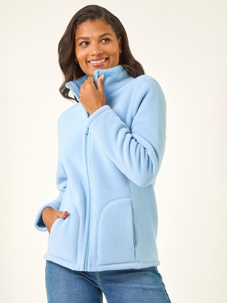 Roman Blue Reversible Fleece Zip Jacket - Image 2 of 5 Roman Blue Reversible Fleece Zip Jacket - Image 2 of 5
