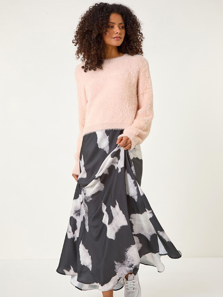 Roman Pink Fluffy Long Sleeve Knit Jumper - Image 2 of 5