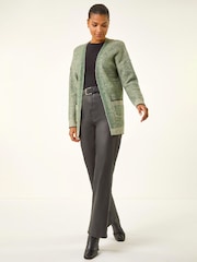 Roman Green Soft Knit Pocket Cardigan - Image 2 of 5