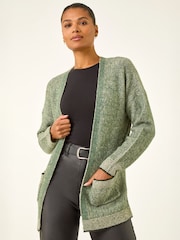 Roman Green Soft Knit Pocket Cardigan - Image 4 of 5