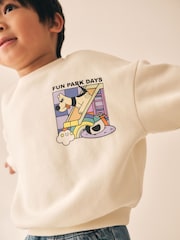 بيج فاتح - Back Printed Crew Sweat Top (3mths-7yrs) - صورة 4 من 4