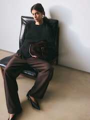 BHOEM Graphite Grey Crew Neck Soft Peplum Rib Knit Jumper - Imaginea 3 din 6