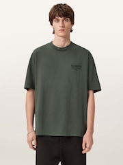 AllSaints Green Xander Short Sleeve Crew T-Shirt - Image 4 of 7